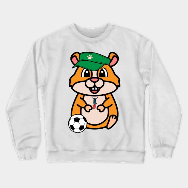 Funny hamster is a soccer coach Crewneck Sweatshirt by Pet Station